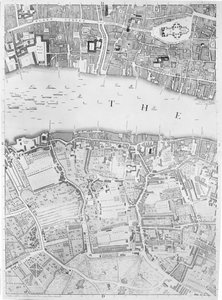 A Map of St Pauls and Bankside, London, 1746